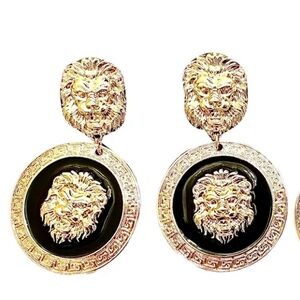 NWT ⚜️🖤⚜️ House Of Harlow 1960 Lion Head Statement Drop Earrings